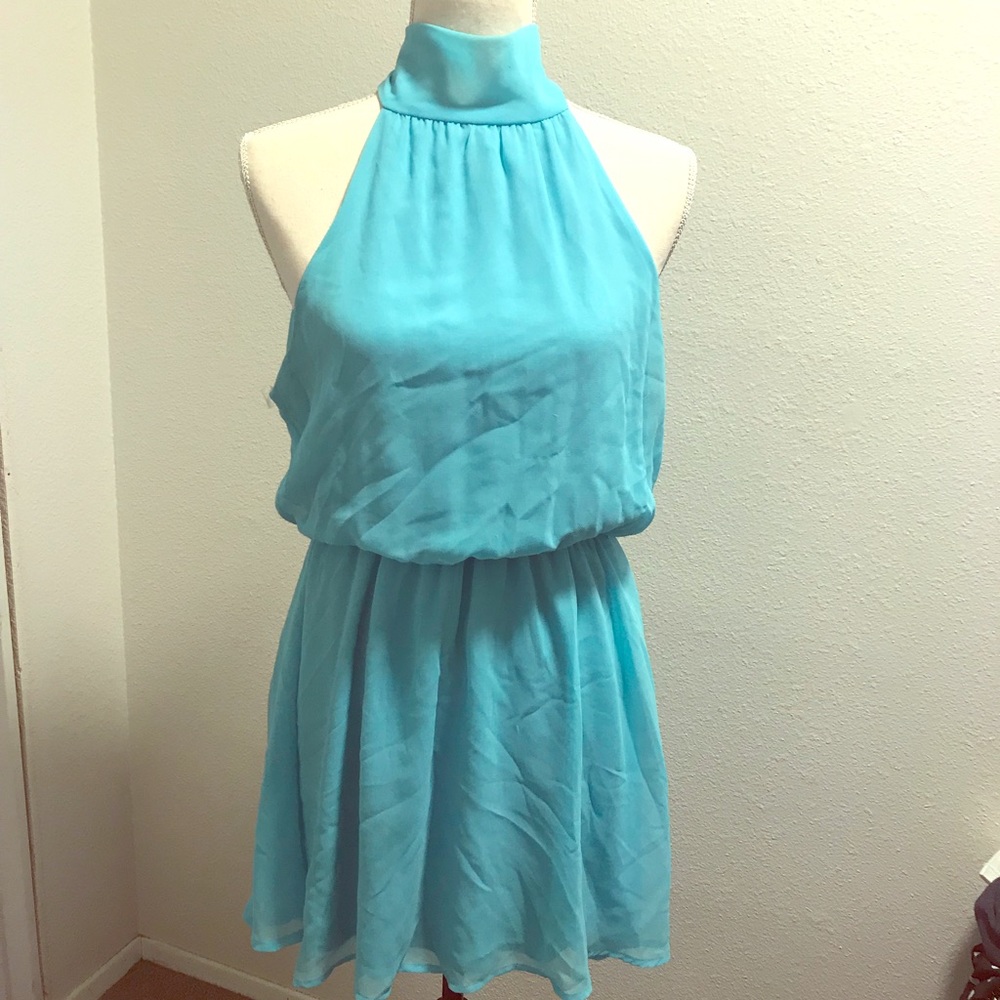 Blue Halter Dress